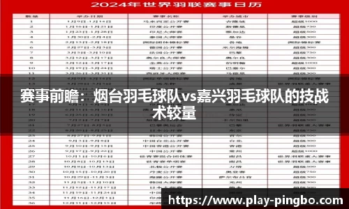 赛事前瞻：烟台羽毛球队vs嘉兴羽毛球队的技战术较量